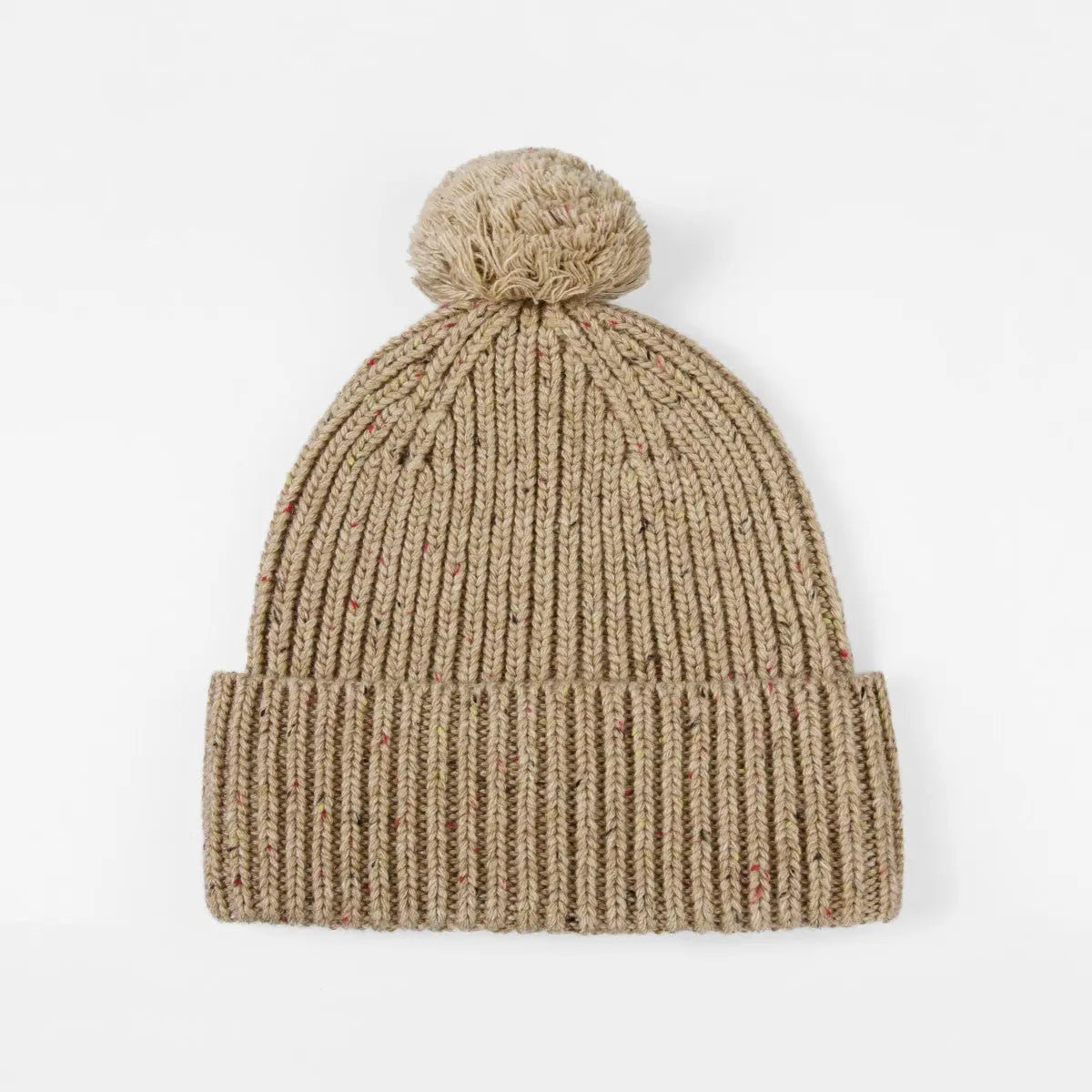 Blank Wool Speckled Beanie with Pom-Pom Wholesale - 1192 foremosthat