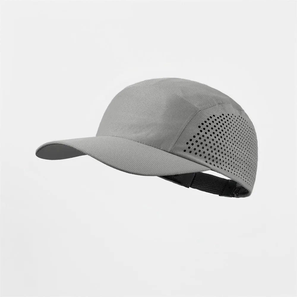 Blank Seamless Perforated Water Repellent Lightweight Running Cap - 5027  Grey foremosthat