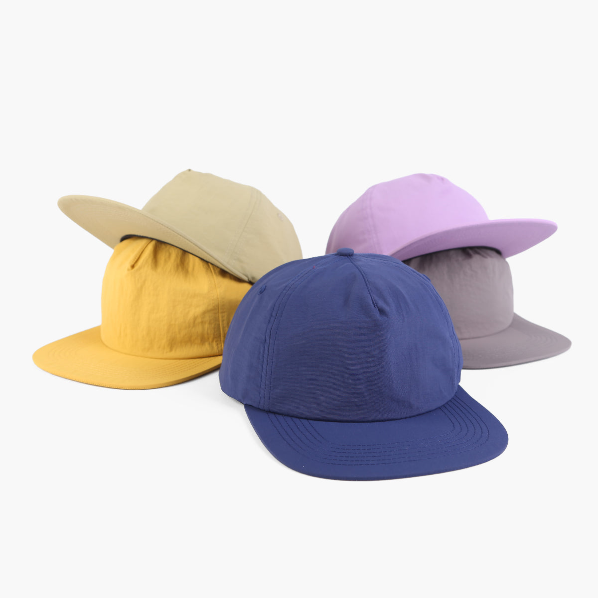 Blank 5 Panel Unstructured Nylon Snapback Hat Wholesale - 6712