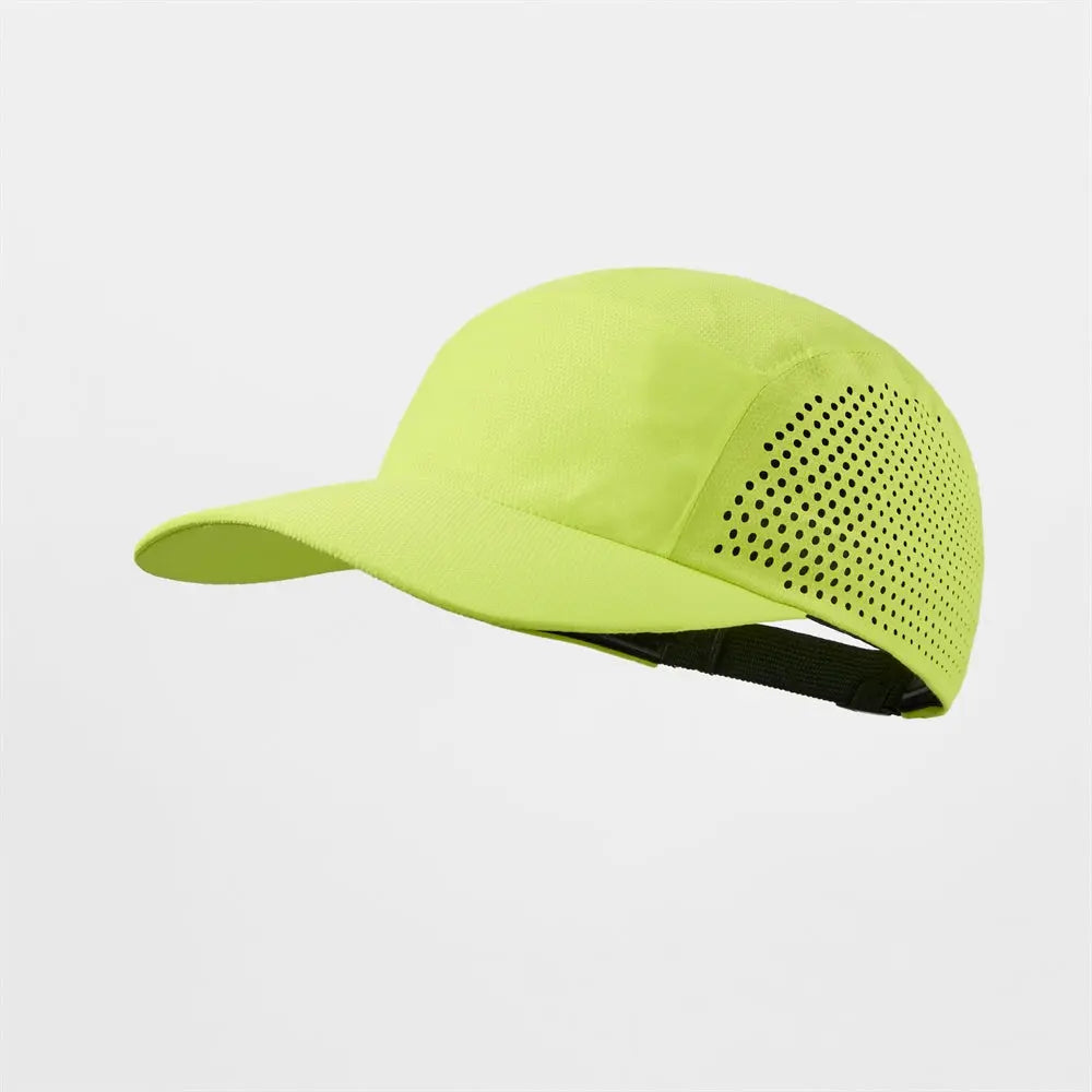 Blank Seamless Perforated Water Repellent Lightweight Running Cap - 5027  L.Yellow foremosthat