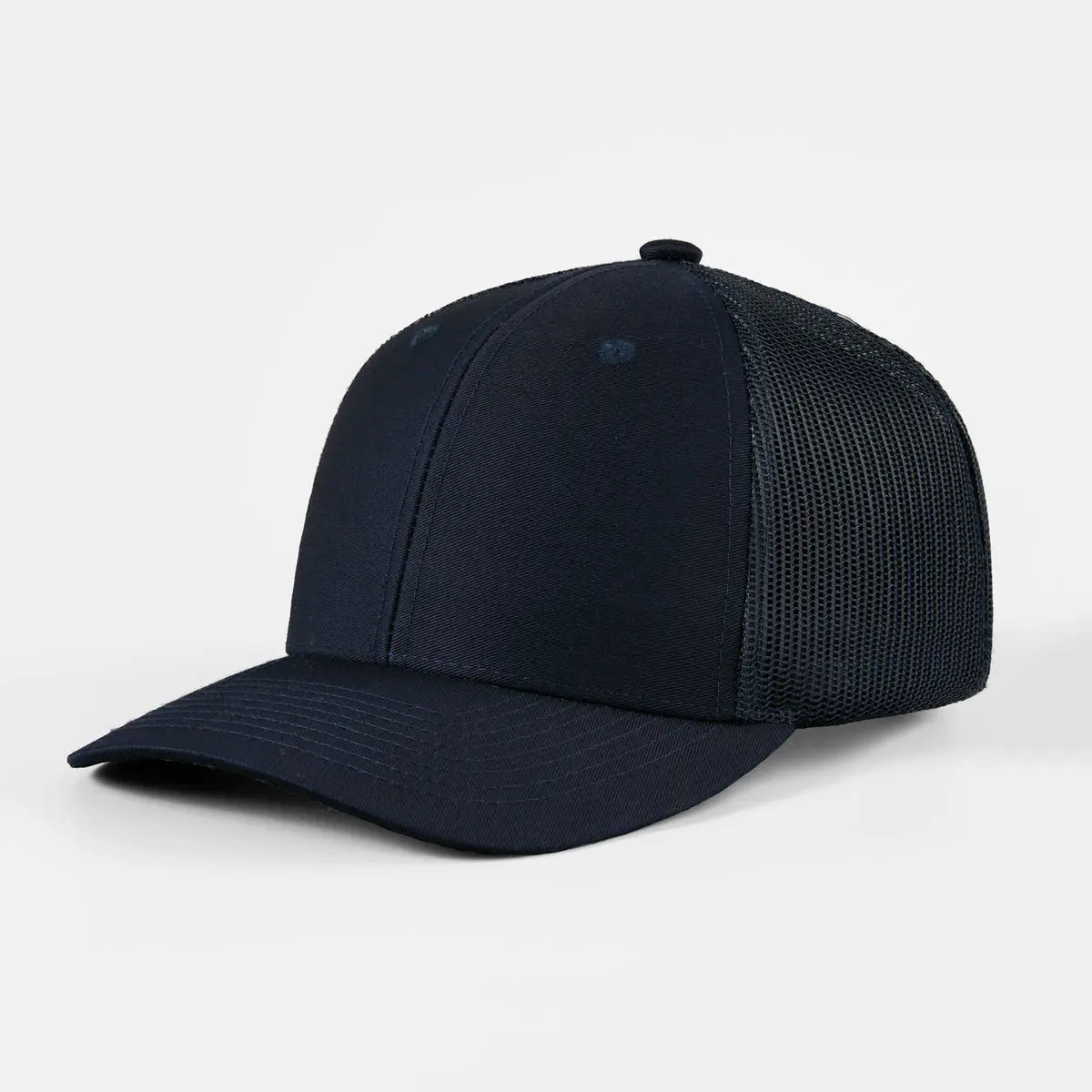 Blank 6 Panel Mesh Trucker Hat - 7018  Navy Foremost Hat