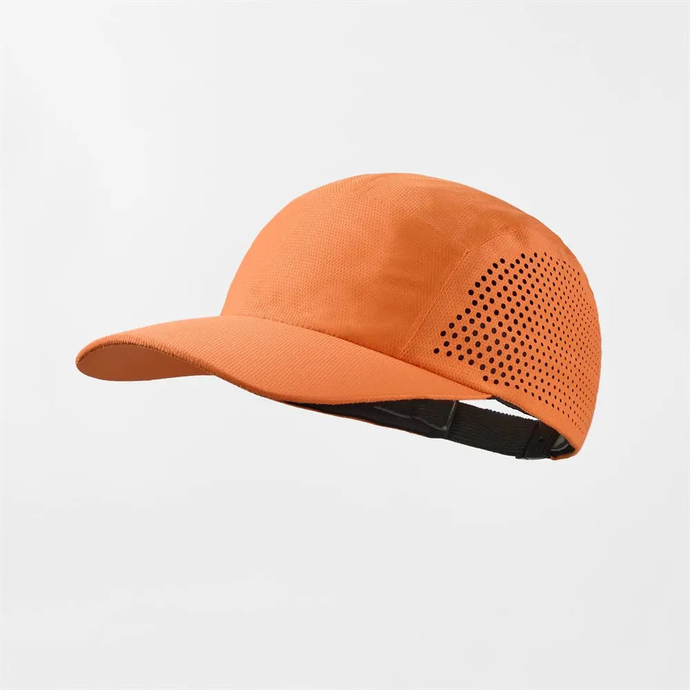 Blank Seamless Perforated Water Repellent Lightweight Running Cap - 5027  Orange foremosthat