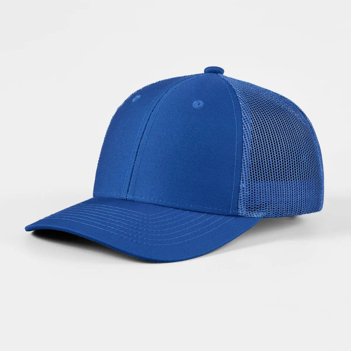 Blank 6 Panel Mesh Trucker Hat - 7018  R.Blue Foremost Hat