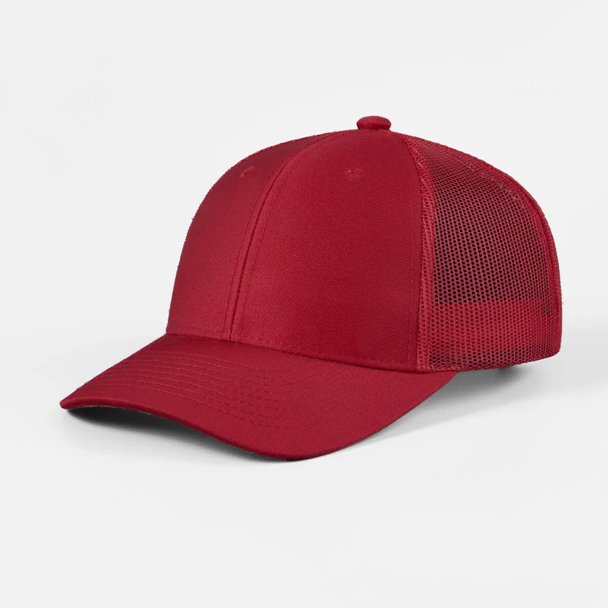 Blank 6 Panel Mesh Trucker Hat - 7018  Red Foremost Hat