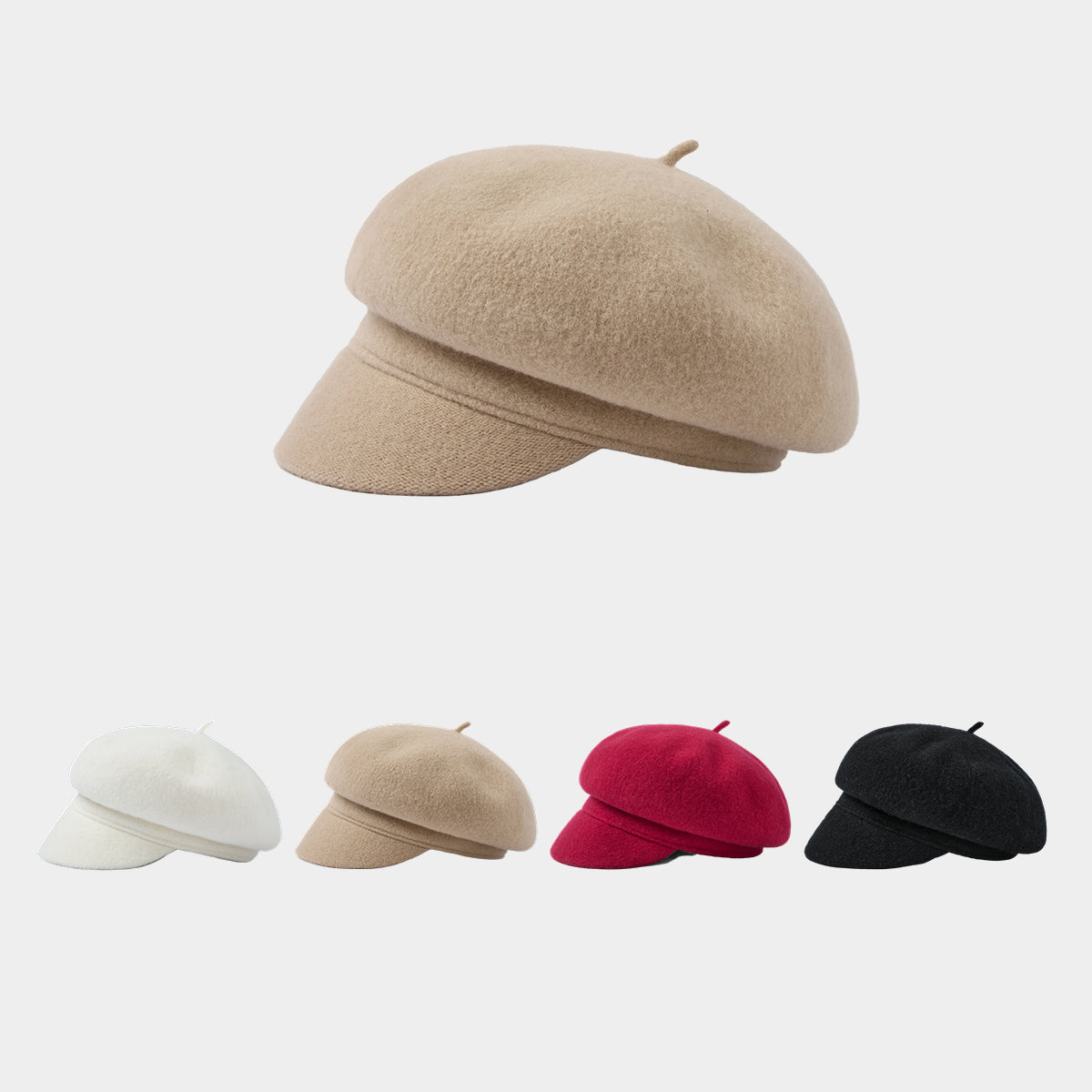 Blank RWS-Certified Wool Wide-Brim Beret Wholesale - 1323