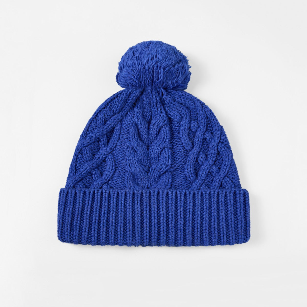 Blank Merino Wool Cable-Knit Beanie with Pom-Pom Wholesale - 1168