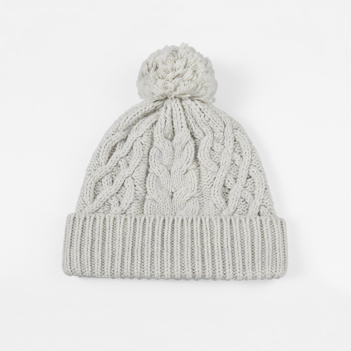 Blank Merino Wool Cable-Knit Beanie with Pom-Pom Wholesale - 1168