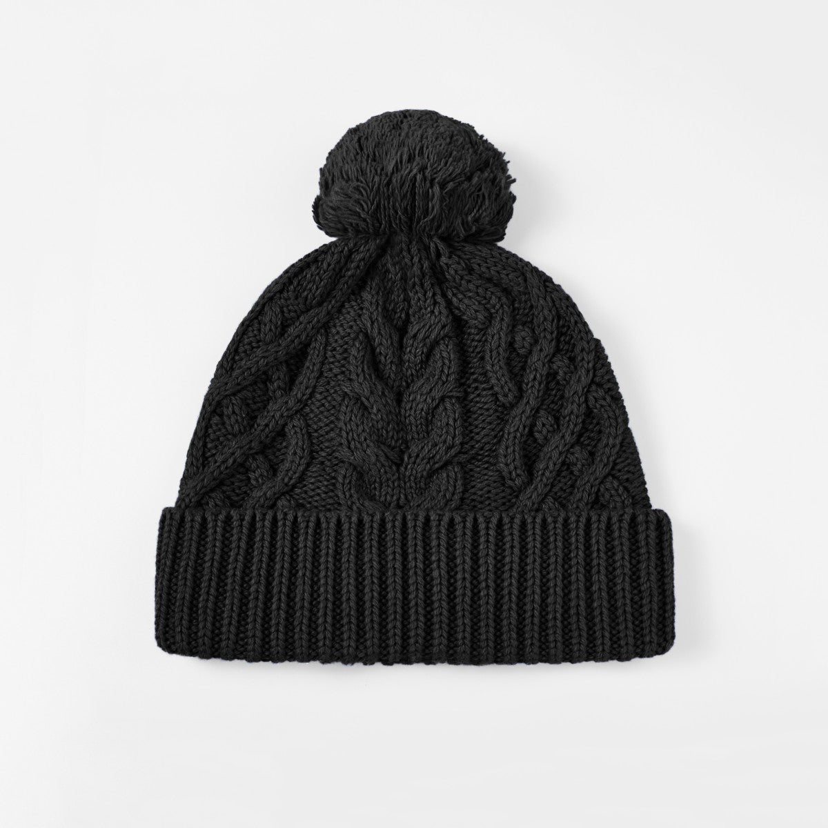 Blank Merino Wool Cable-Knit Beanie with Pom-Pom Wholesale - 1168