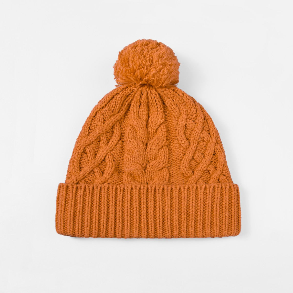 Blank Merino Wool Cable-Knit Beanie with Pom-Pom Wholesale - 1168
