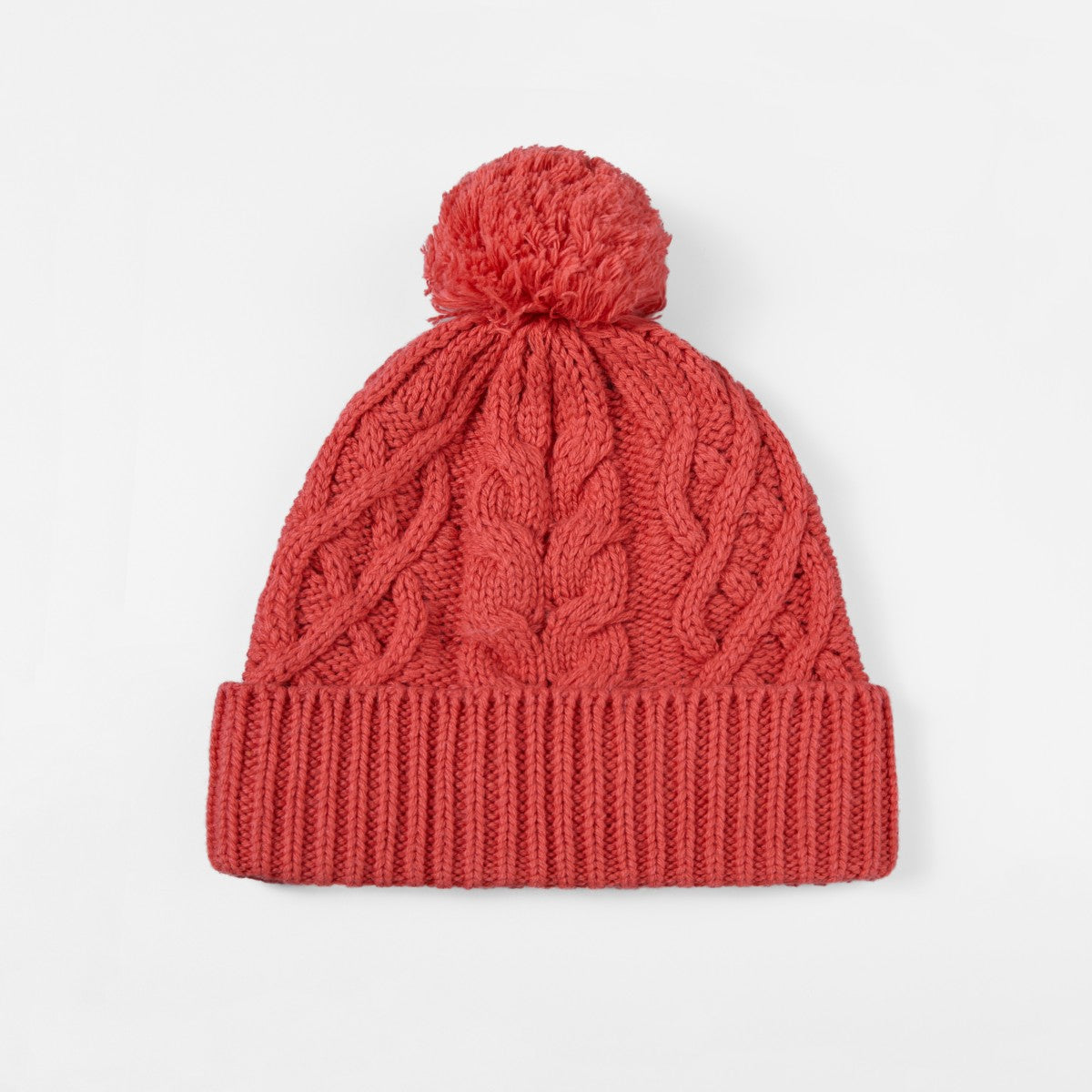 Blank Merino Wool Cable-Knit Beanie with Pom-Pom Wholesale - 1168