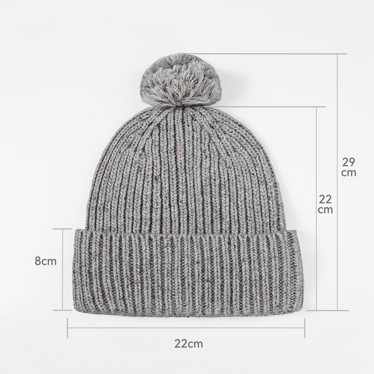 Blank Wool Speckled Beanie with Pom-Pom Wholesale - 1192