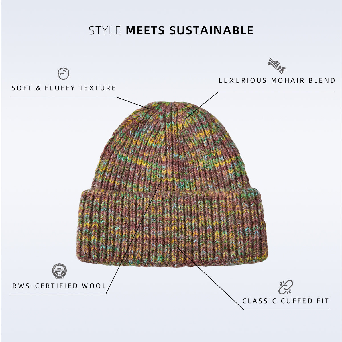 Blank Women's Mohair Blend Beanie Wholesale - 1265