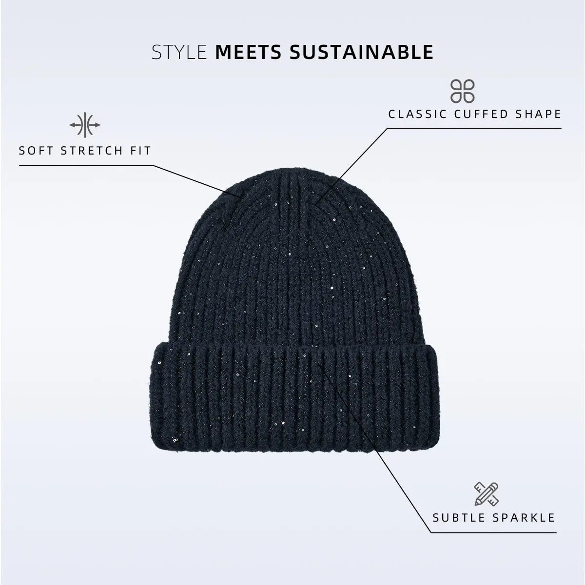 Blank Cuffed Sparkle Blend Beanie Wholesale - 1285 Foremost Hat