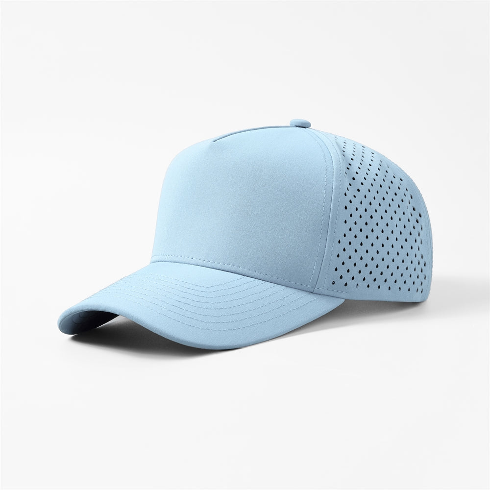 Blank 5 Panel Water Repellent Recycled Perforated Snapback Golf Hat- 6526   foremosthat