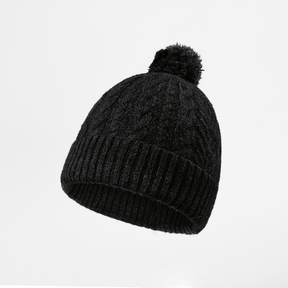 Blank Recycled Cable Knit Beanie with Pom-Pom Wholesale - 1335