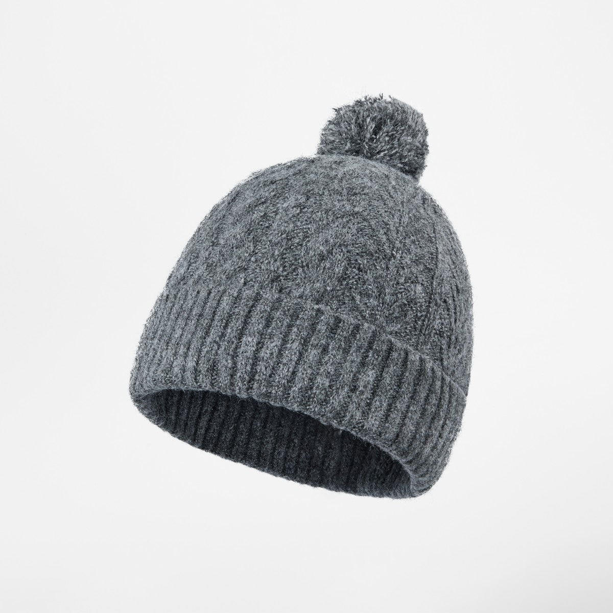 Blank Recycled Cable Knit Beanie with Pom-Pom Wholesale - 1335