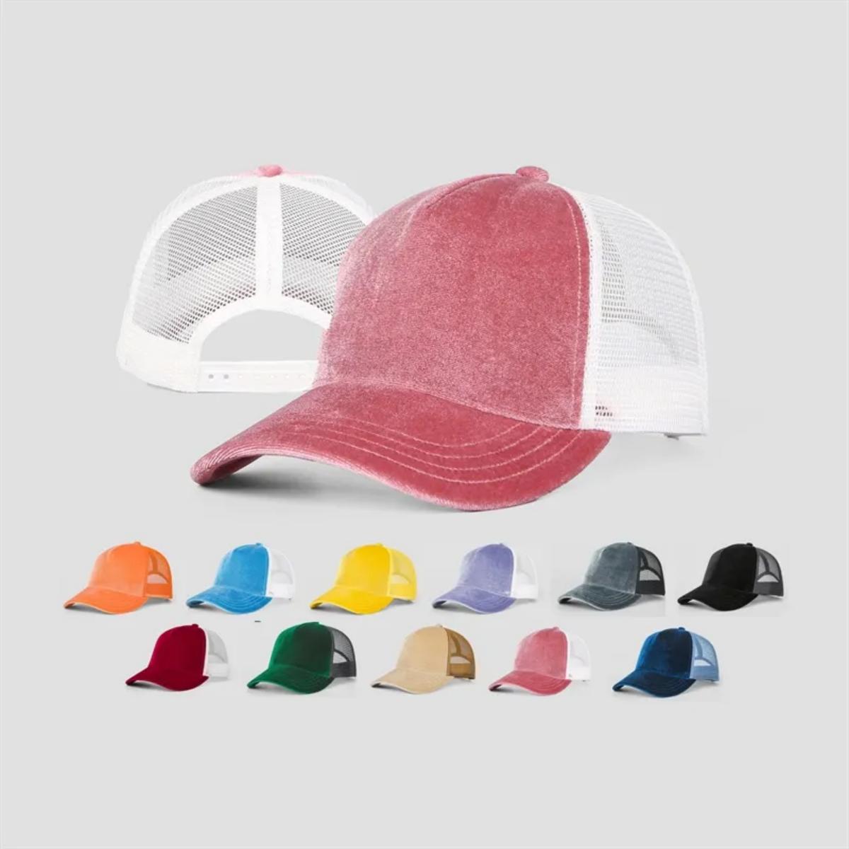 Blank 5 Panel Velvet Trucker Hat Wholesale - 6529