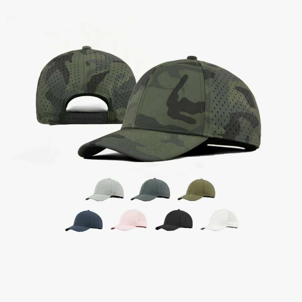 Blank 6 Panel Water Repellent Perforated Snapback Hats Wholesale - 6266