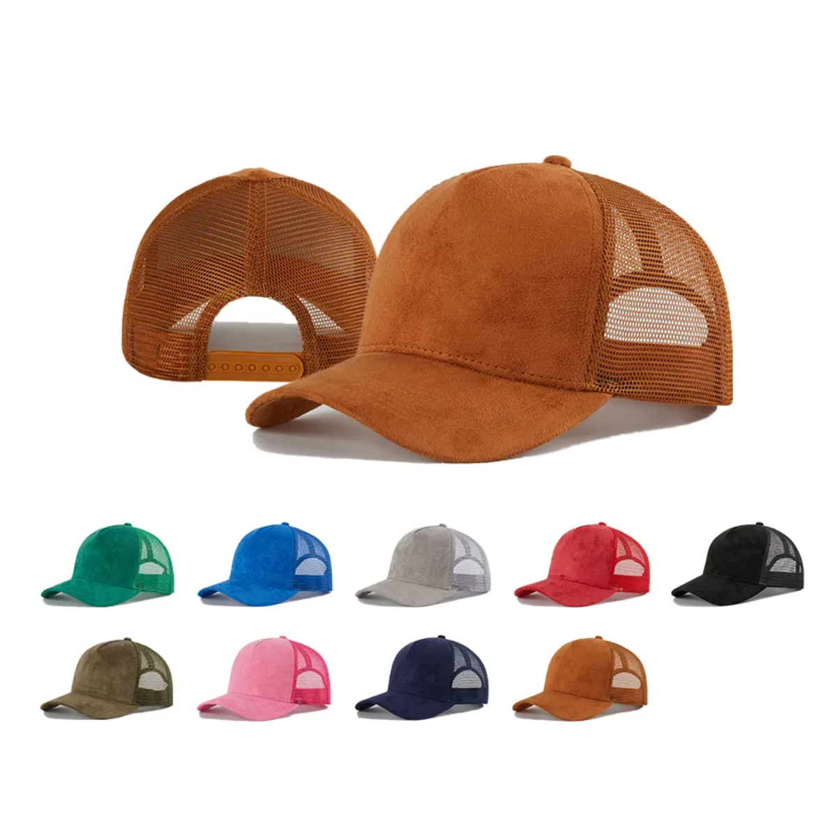 Blank 5 Panel Suede Trucker Hats Wholesale - 6710