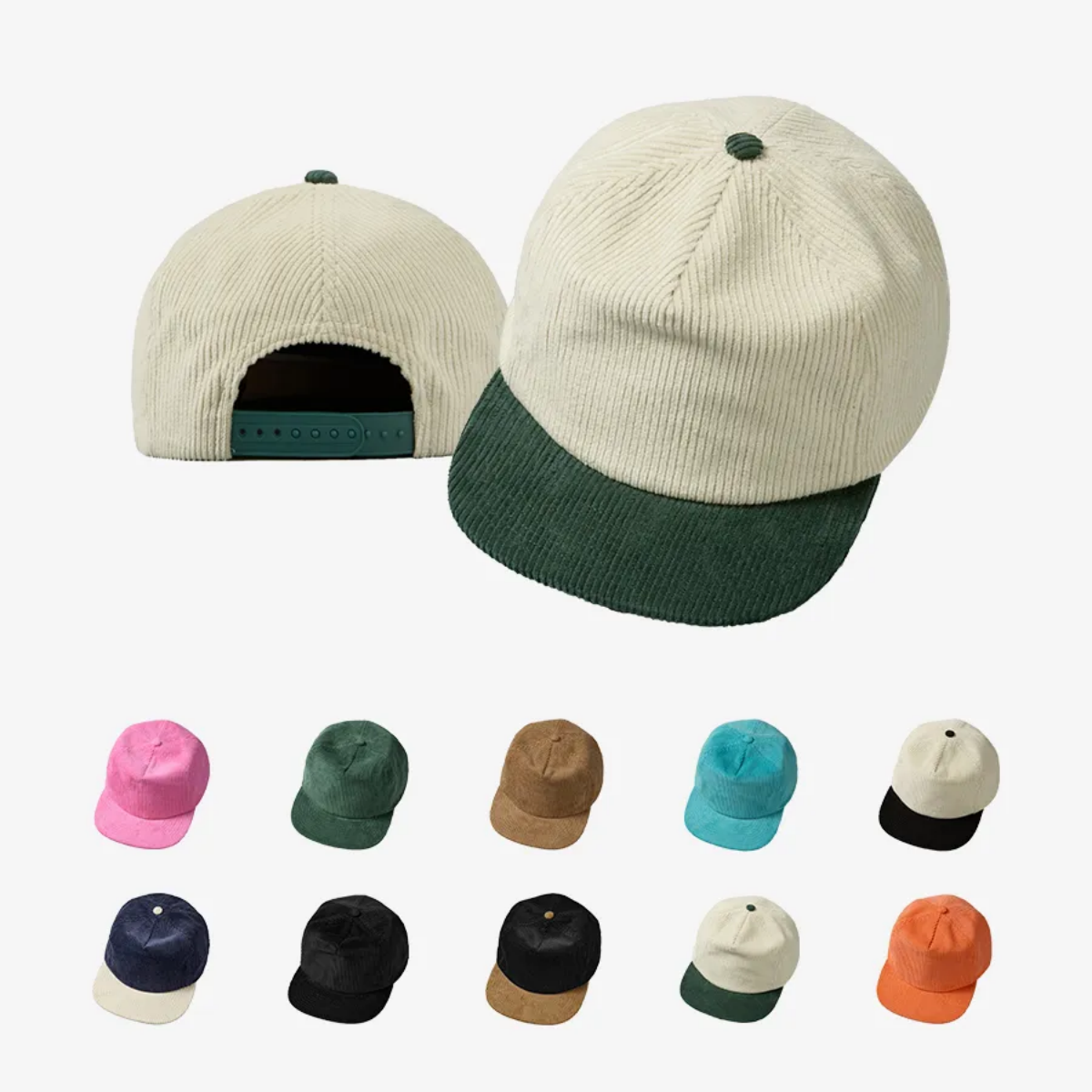 Blank 5 Panel Corduroy Snapback Hats Wholesale - 5123