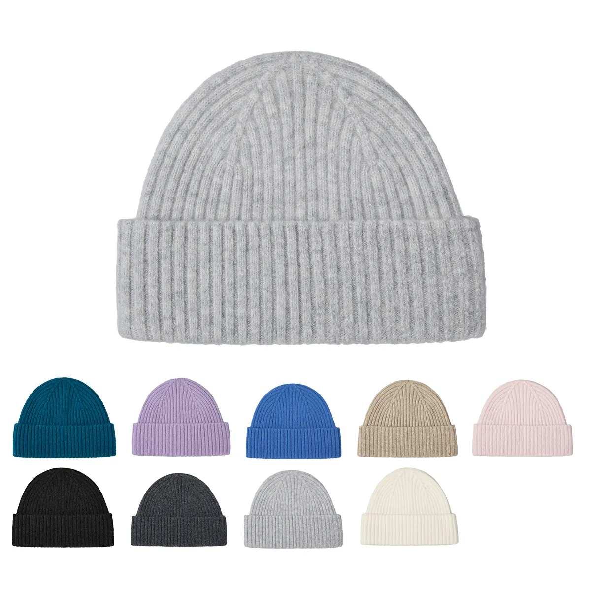Blank 100% Merino Wool Seamless Beanie Wholesale - 1224
