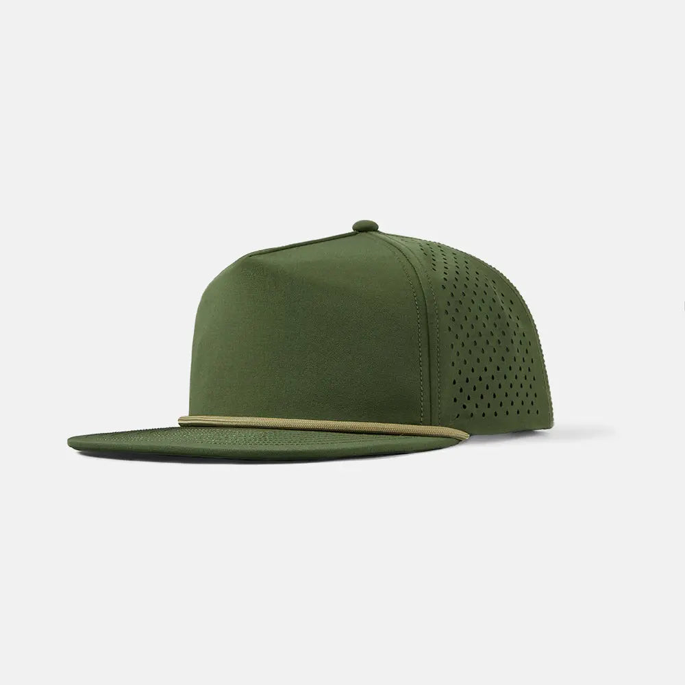 Blank Water Repellent Flat Bill Perforated Rope Snapback Hat - 5015P foremosthat