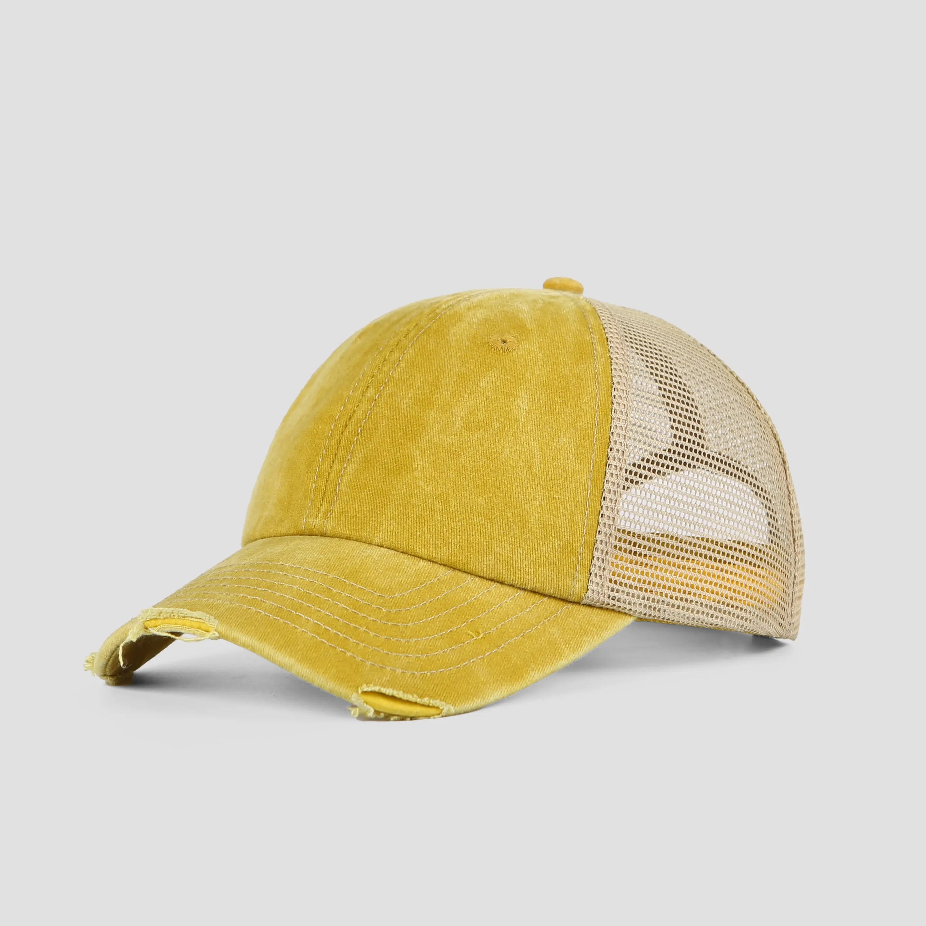 Blank Cotton Sand Vintage Trucker Hats Wholesale - 6532 Foremost Hat