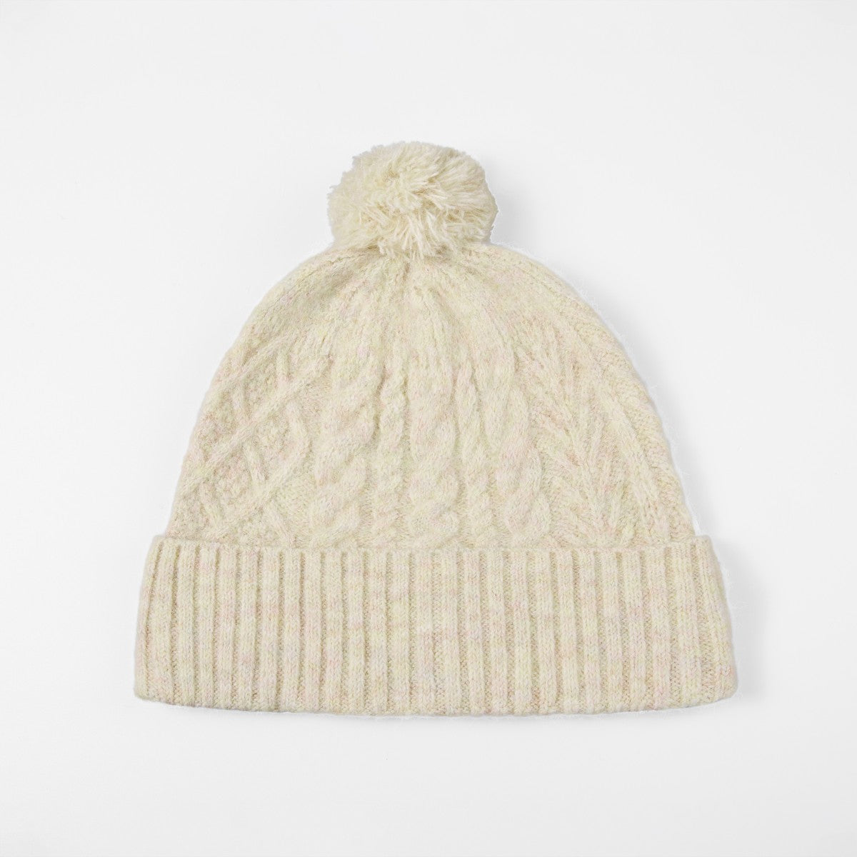 Blank Recycled Cable Knit Beanie with Pom-Pom Wholesale - 1335