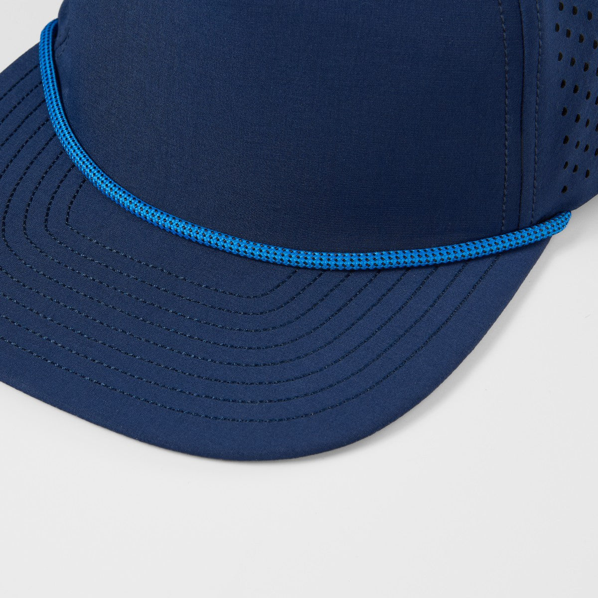 Blank Water Repellent Flat Bill Perforated Rope Snapback Hat - 5015P