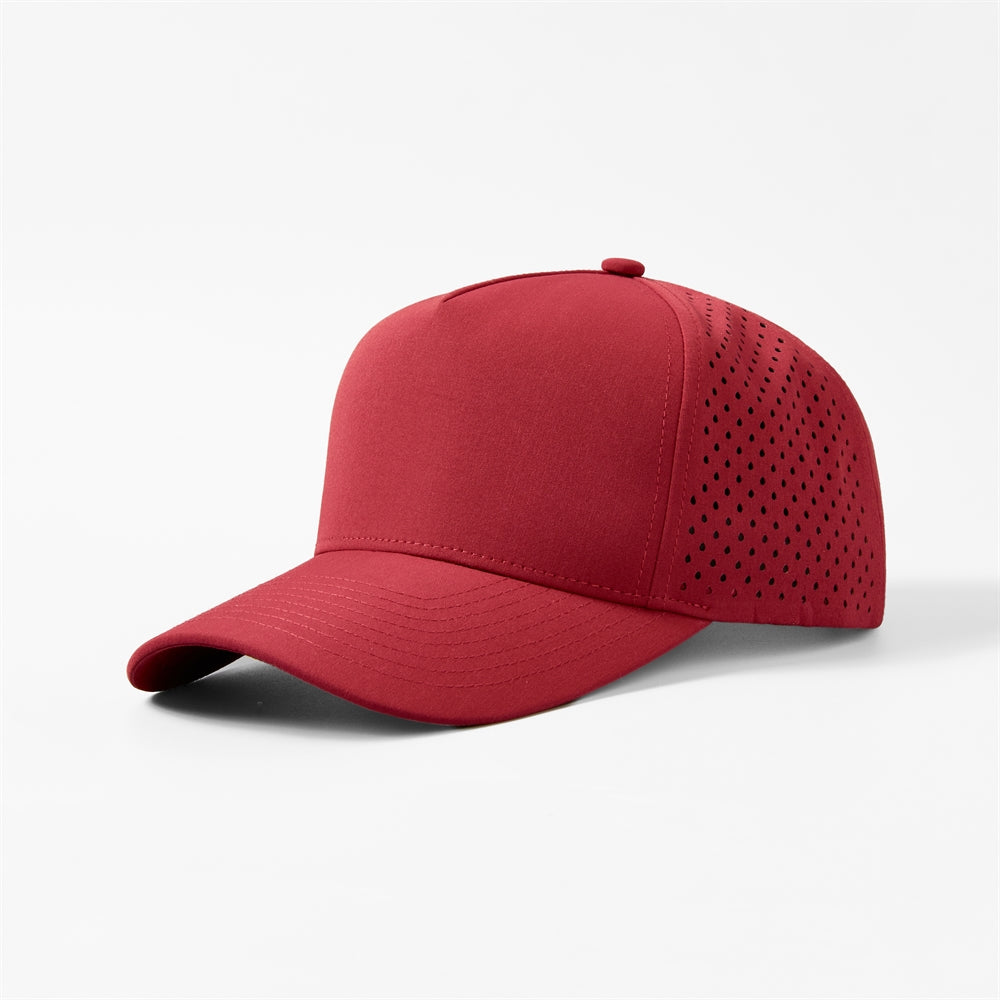 Blank 5 Panel Water Repellent Recycled Perforated Snapback Golf Hat- 6526   foremosthat