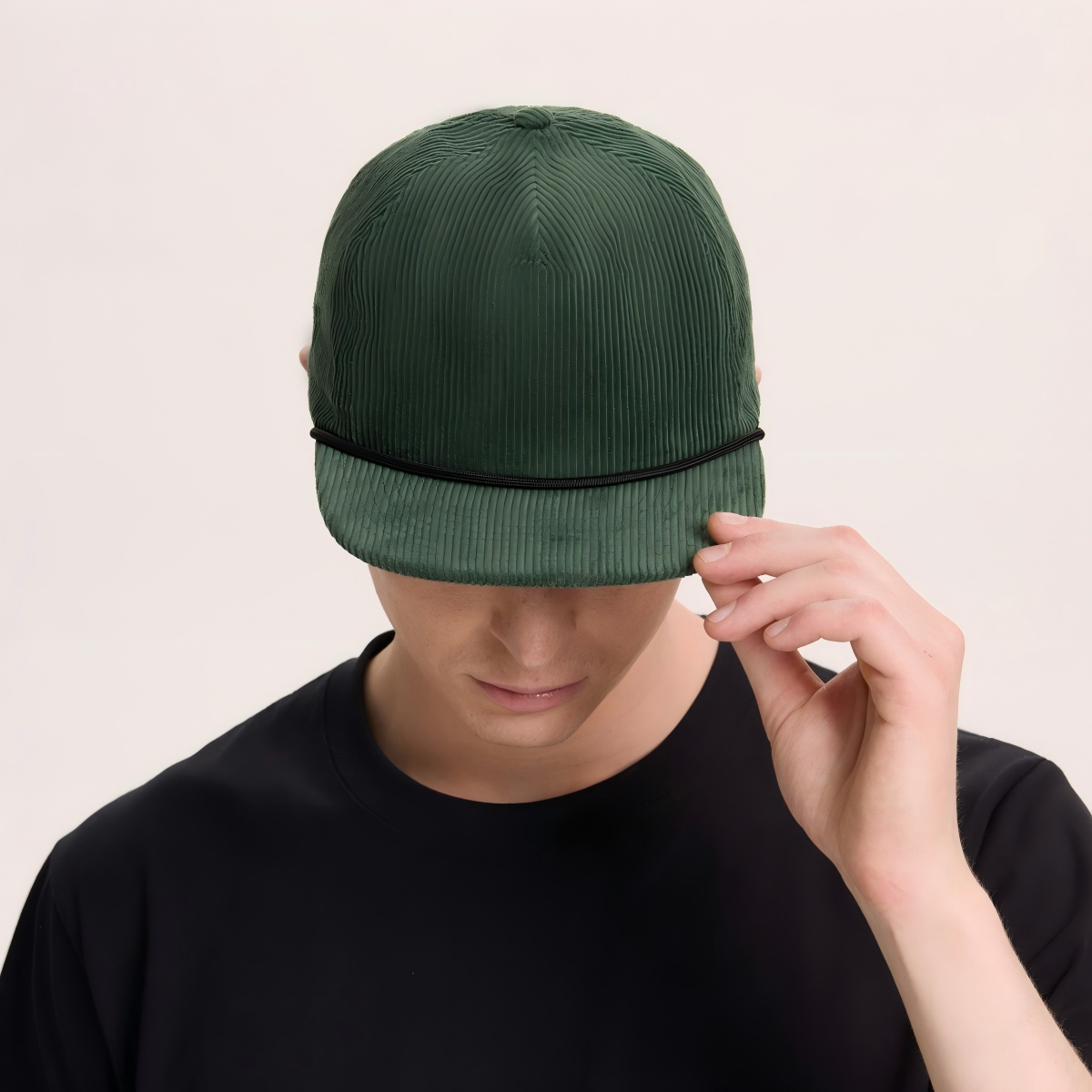 Blank 5 Panel Corduroy Rope Snapback Hat Wholesale - 5123P