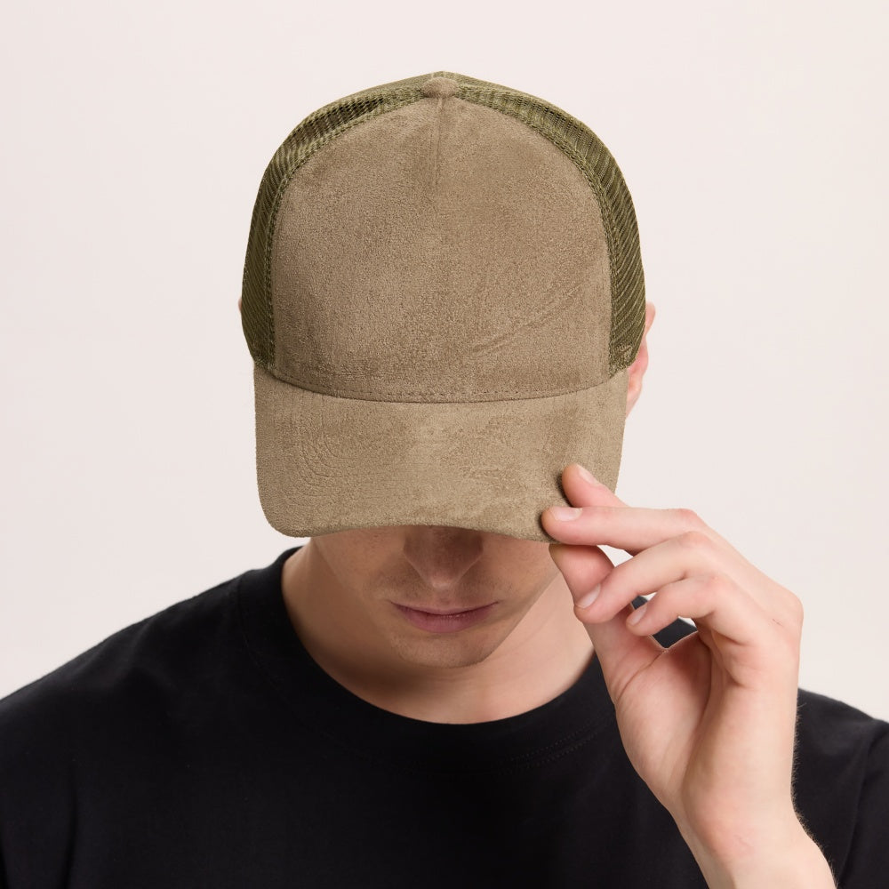 Blank 5 Panel Suede Trucker Hats Wholesale - 6710   foremosthat