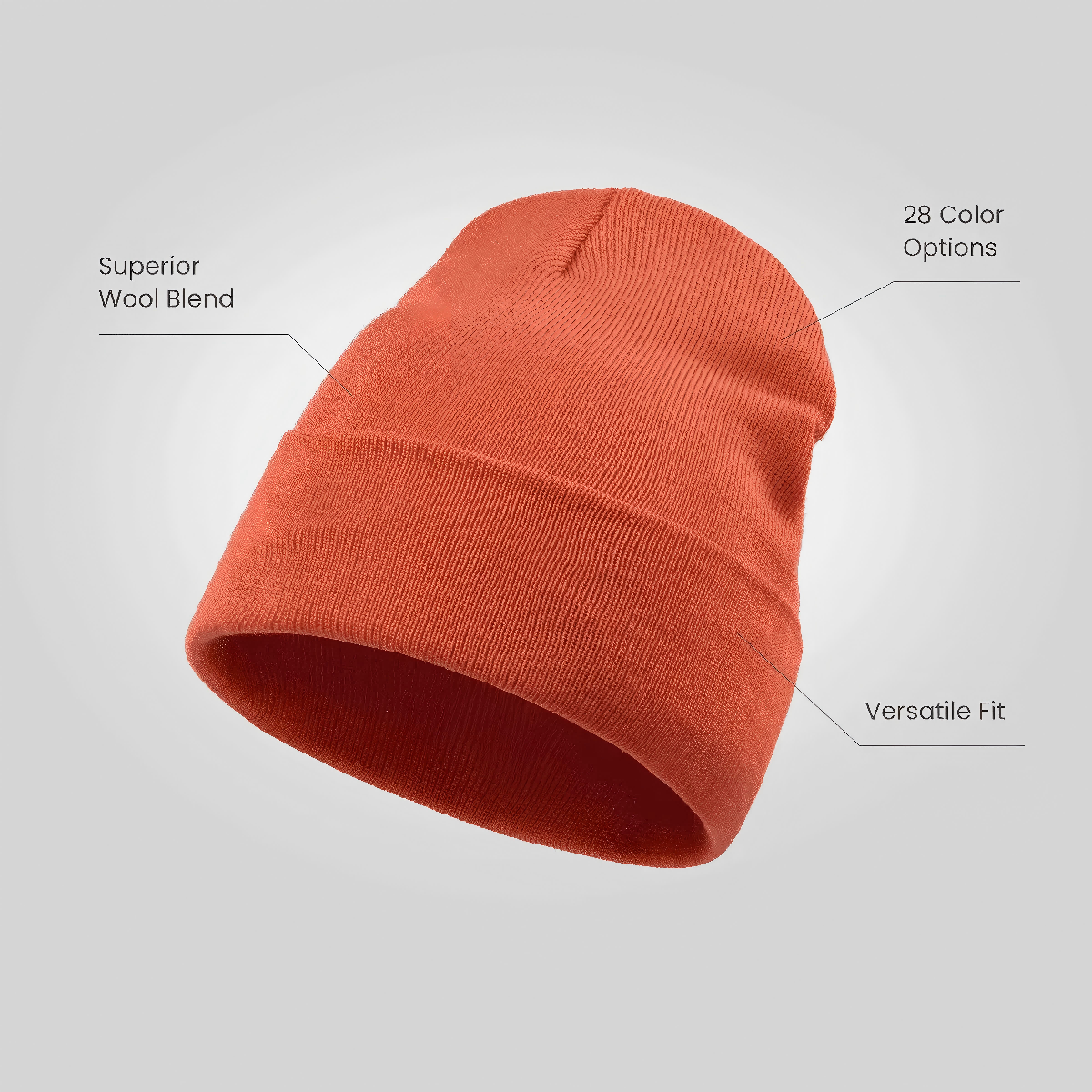 Blank Cuffed Wool Blend Beanie Wholesale - 1149