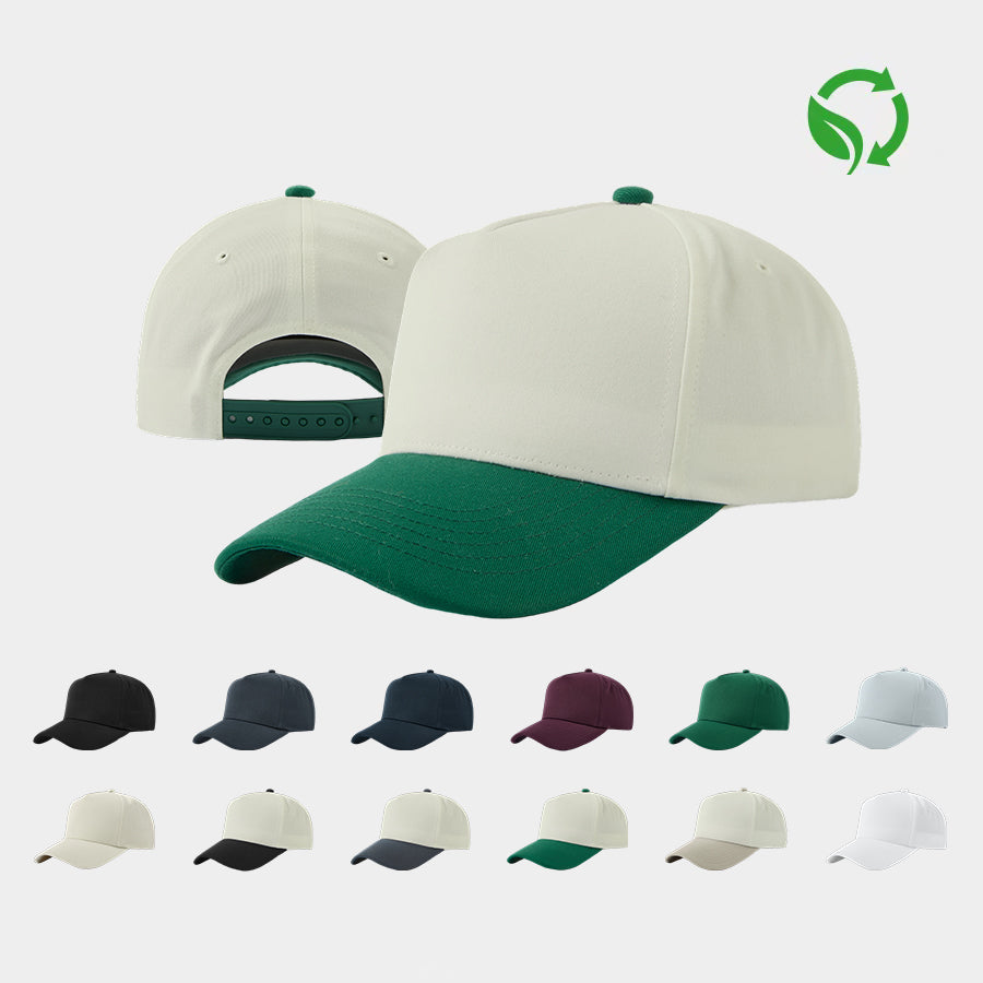 Blank 5 Panel Structured Recycled Baseball Cap Wholesale - 5462 Foremost Hat