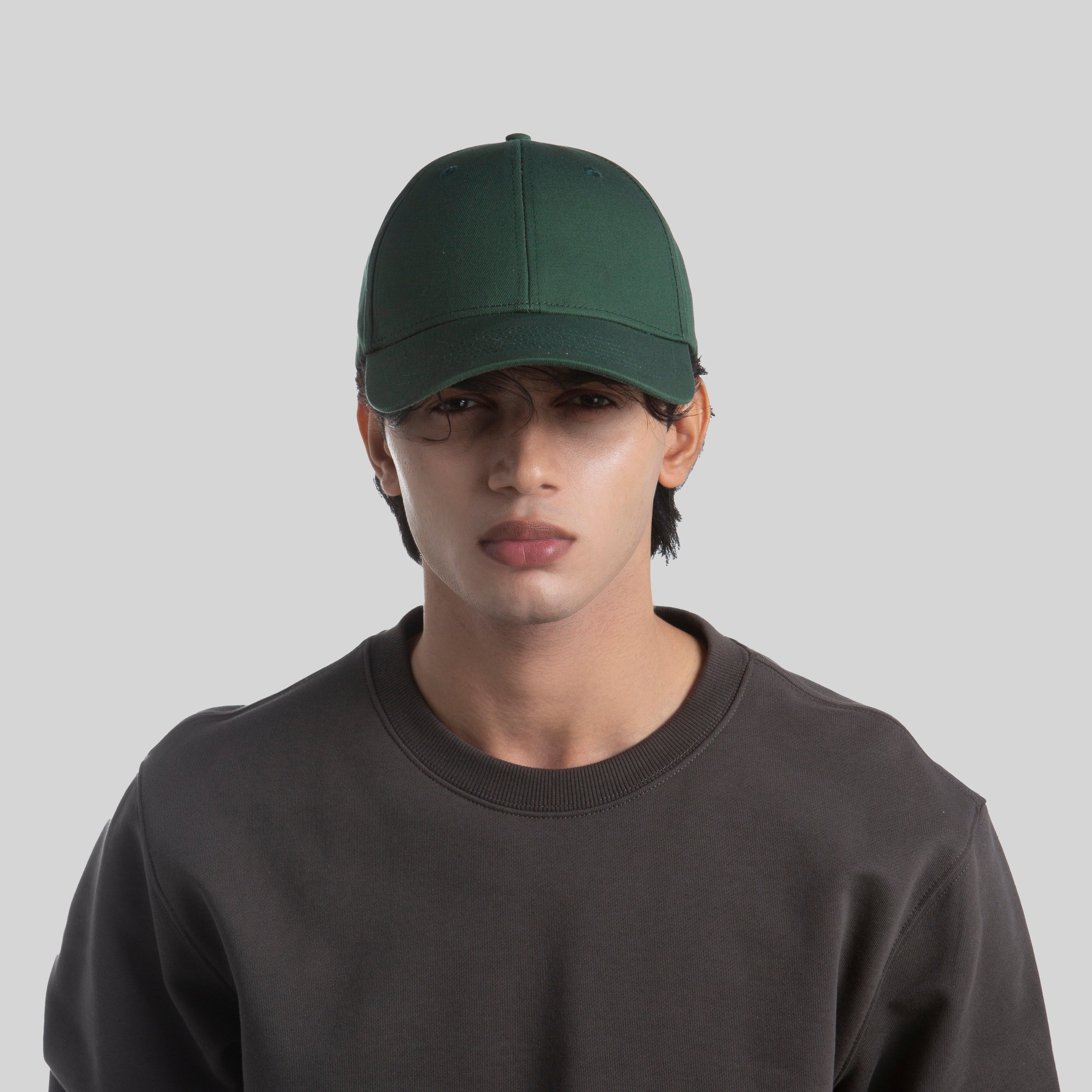 Blank 6 Panel Mid Profile Structured Baseball Cap Wholesale - 6166