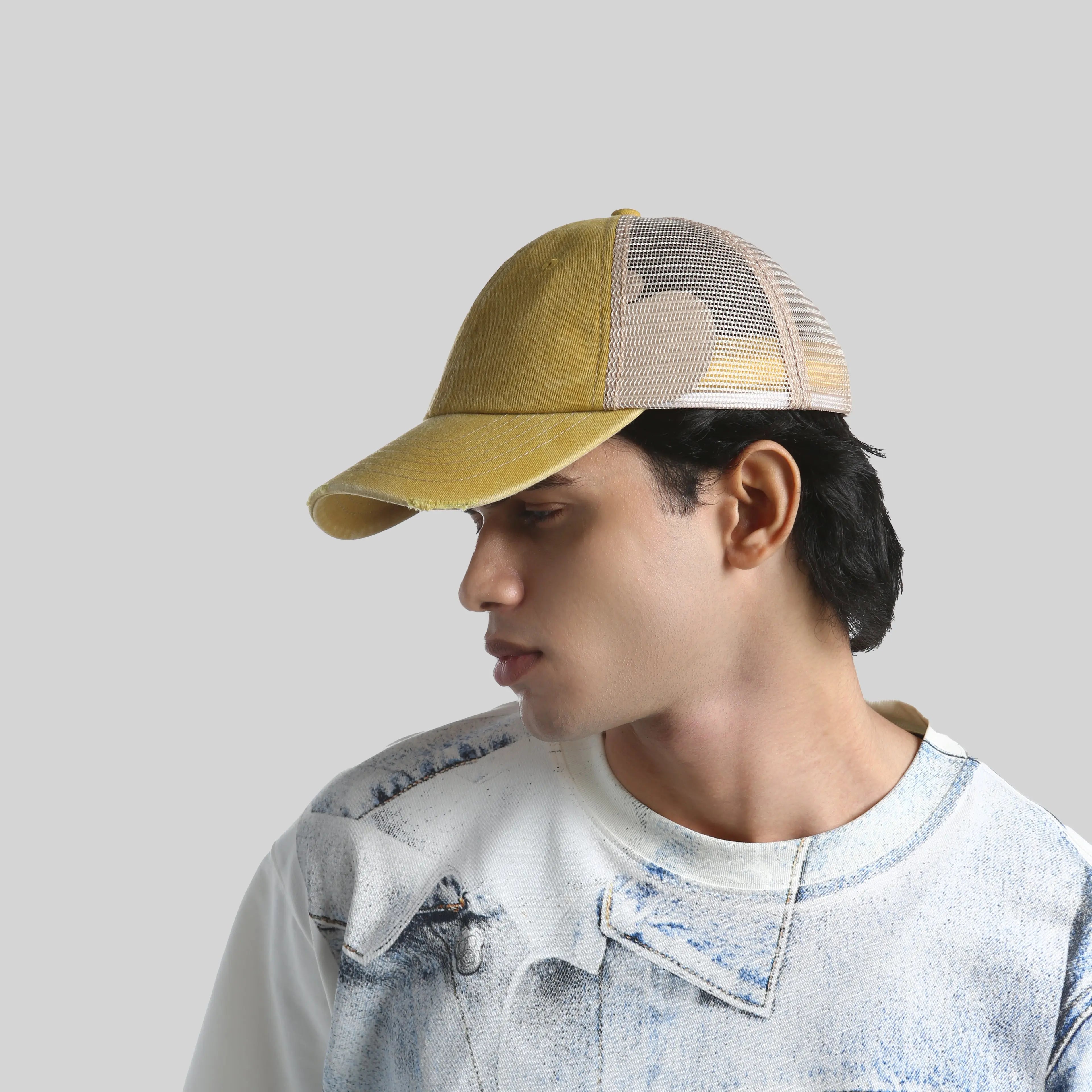 Blank Cotton Sand Vintage Trucker Hats Wholesale - 6532 Foremost Hat