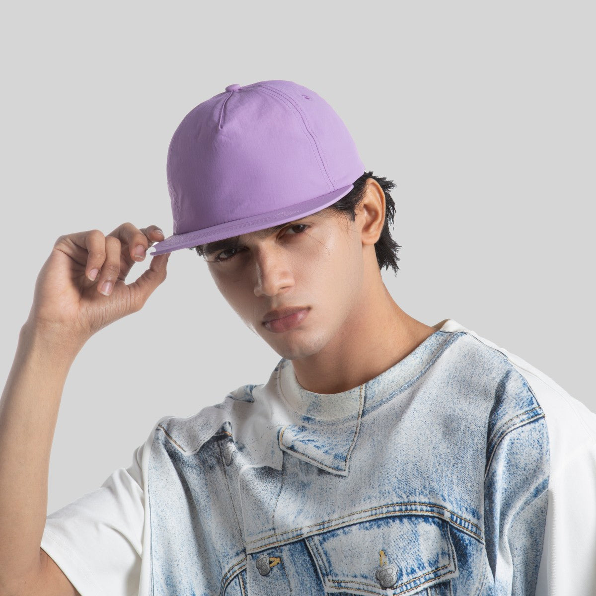 Blank 5 Panel Unstructured Nylon Snapback Hat Wholesale - 6712