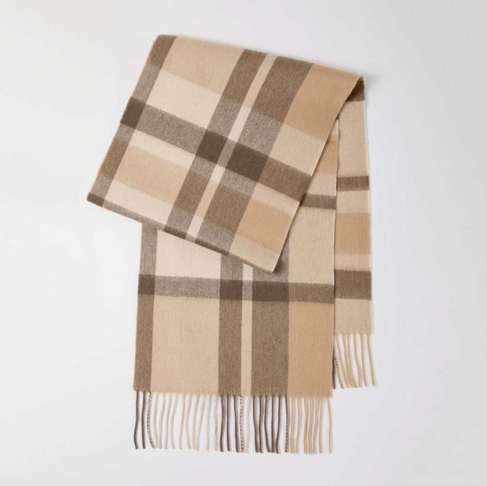 Blank 100% Sheep Wool Plaid Scarf Wholesale