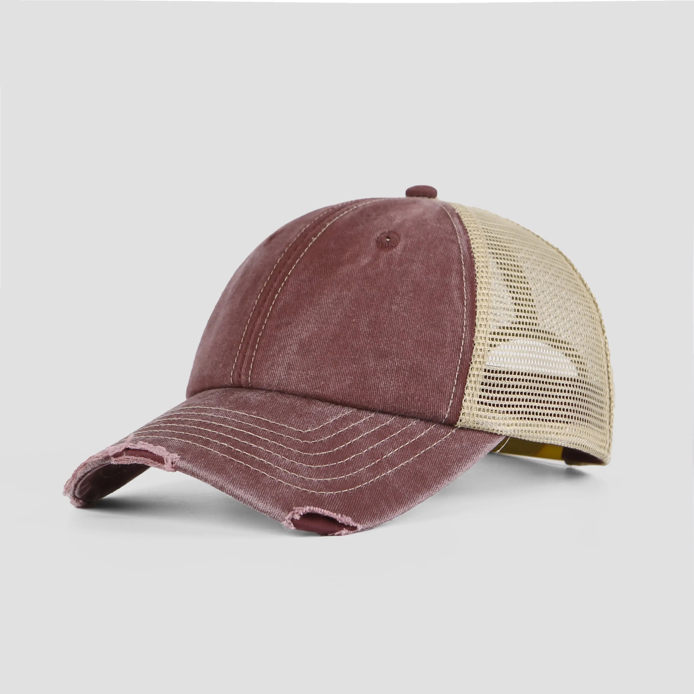 Blank Cotton Sand Vintage Trucker Hats Wholesale - 6532 Foremost Hat