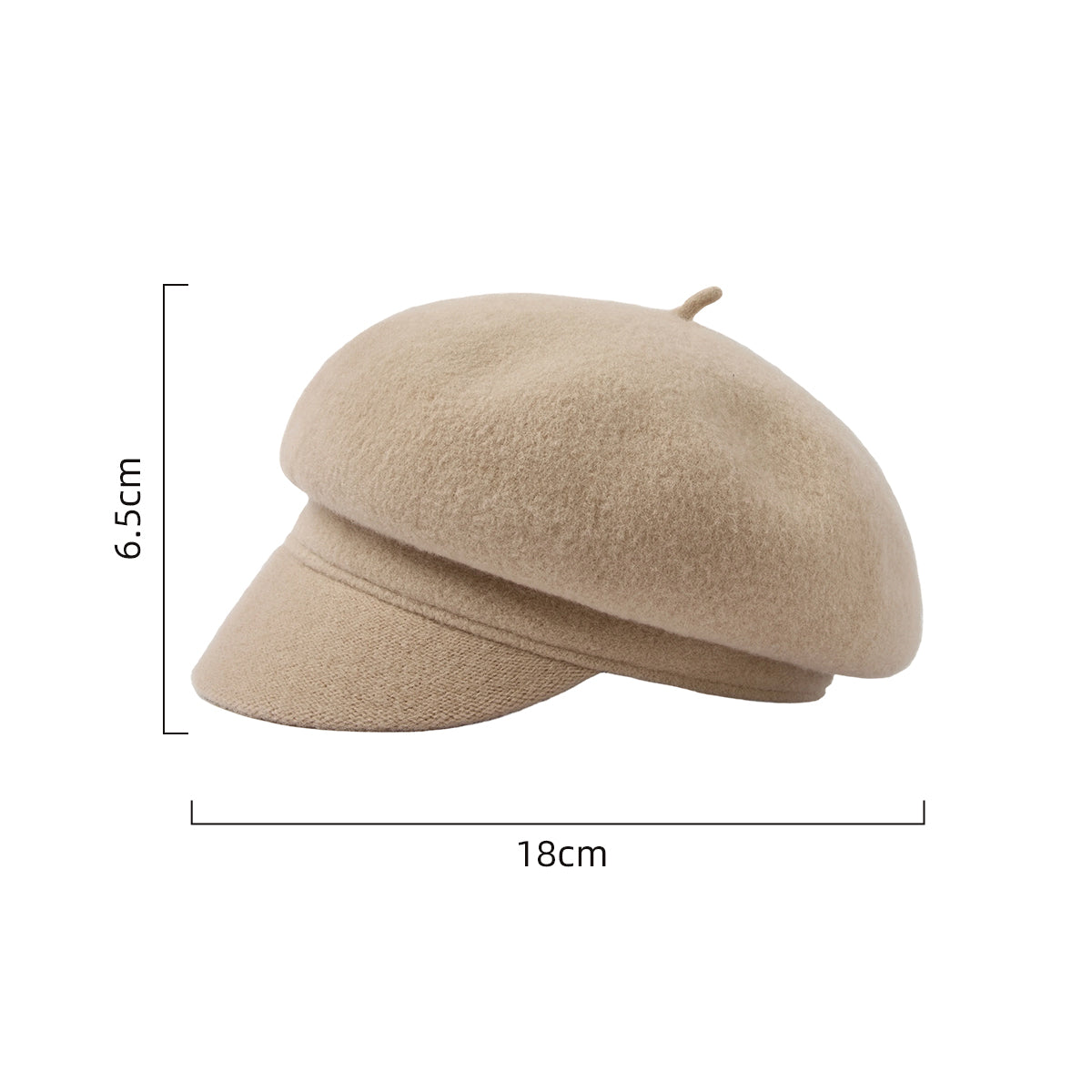 Blank RWS-Certified Wool Wide-Brim Beret Wholesale - 1323