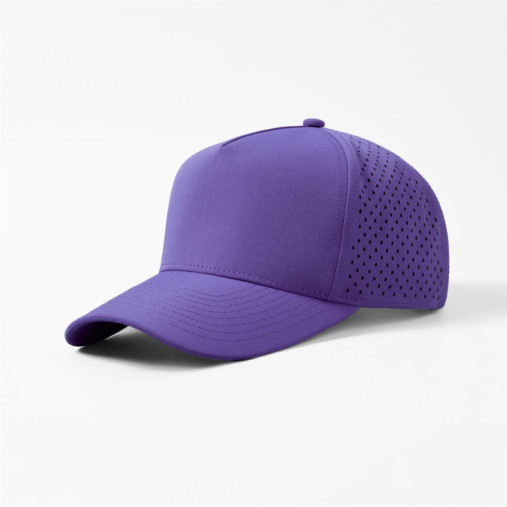 Blank 5 Panel Water Repellent Recycled Perforated Snapback Golf Hat- 6526   foremosthat