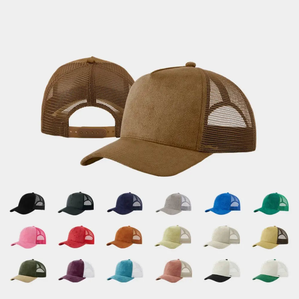 Blank 5 Panel Suede Trucker Hats Wholesale - 6710 Foremost Hat