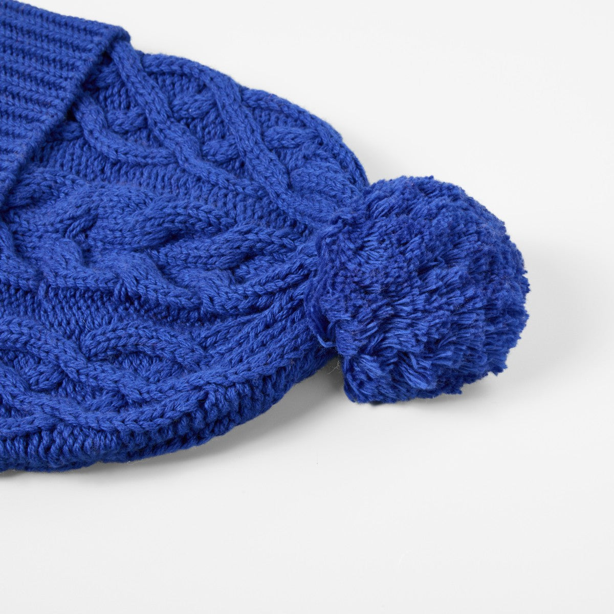 Blank Merino Wool Cable-Knit Beanie with Pom-Pom Wholesale - 1168