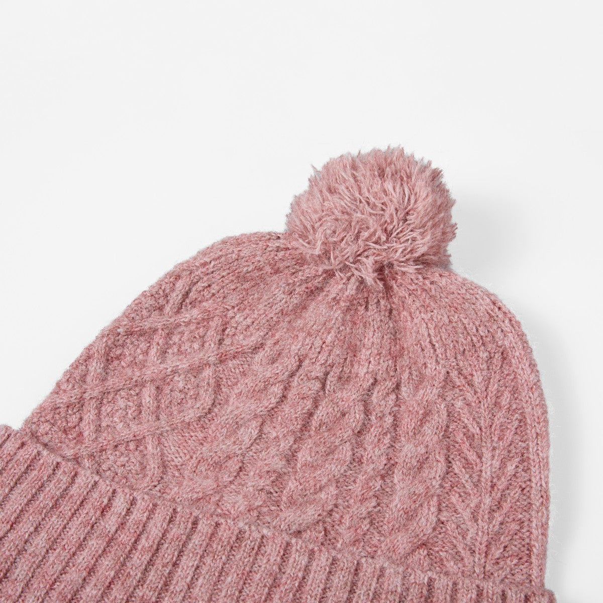 Blank Recycled Cable Knit Beanie with Pom-Pom Wholesale - 1335