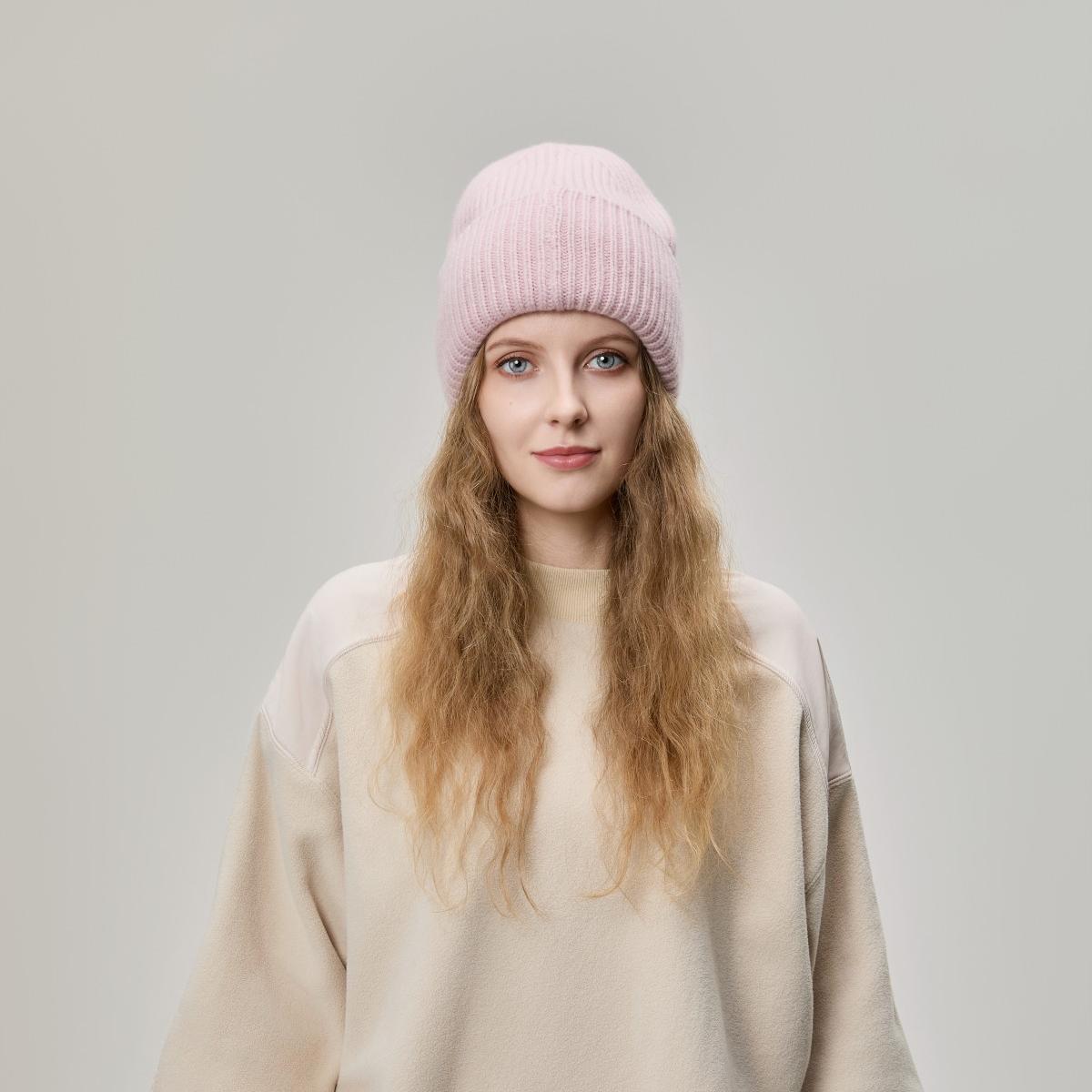 Blank High-Cuffed 100% Merino Wool Beanie Wholesale - 1338
