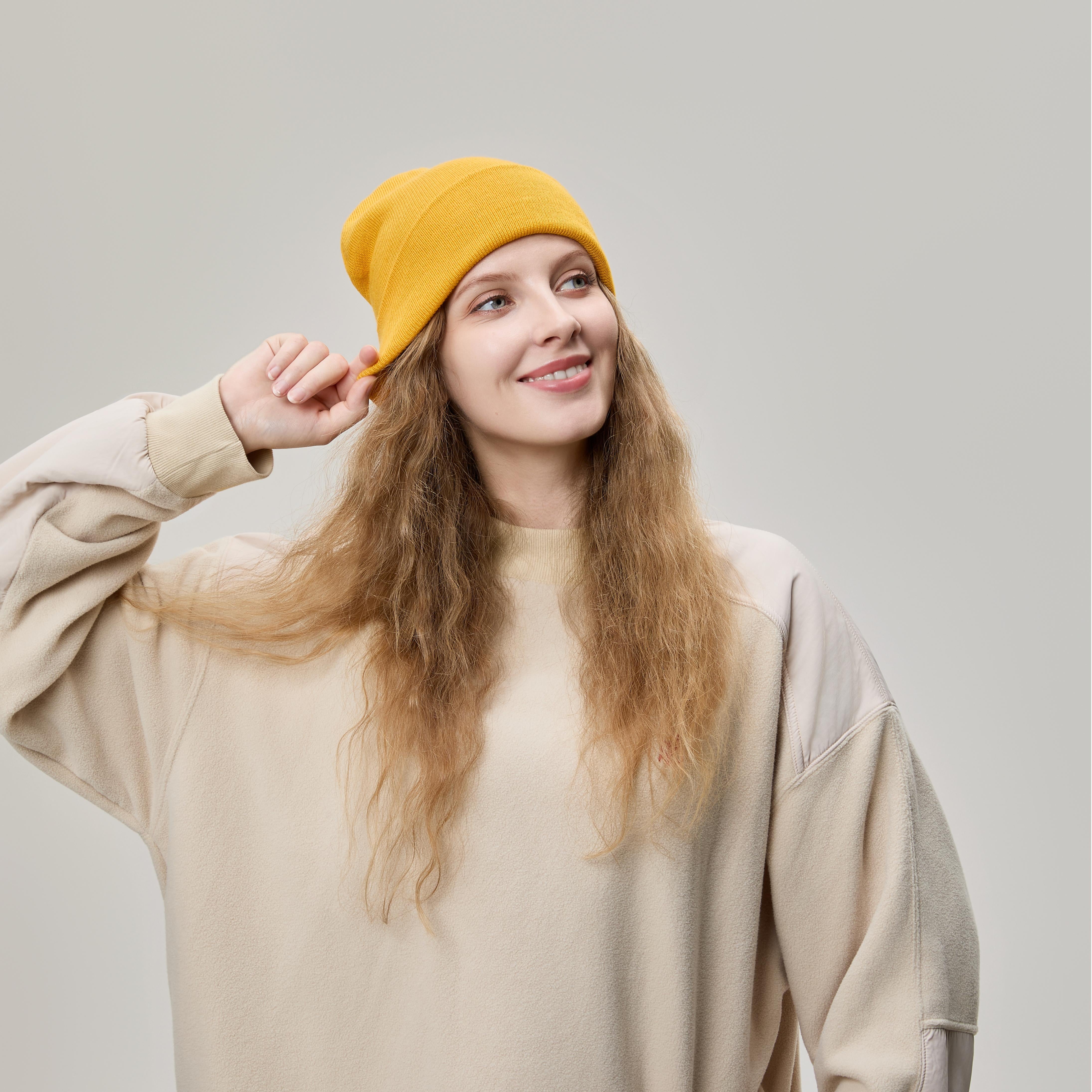 Blank Cuffed Wool Blend Beanie Wholesale - 1149