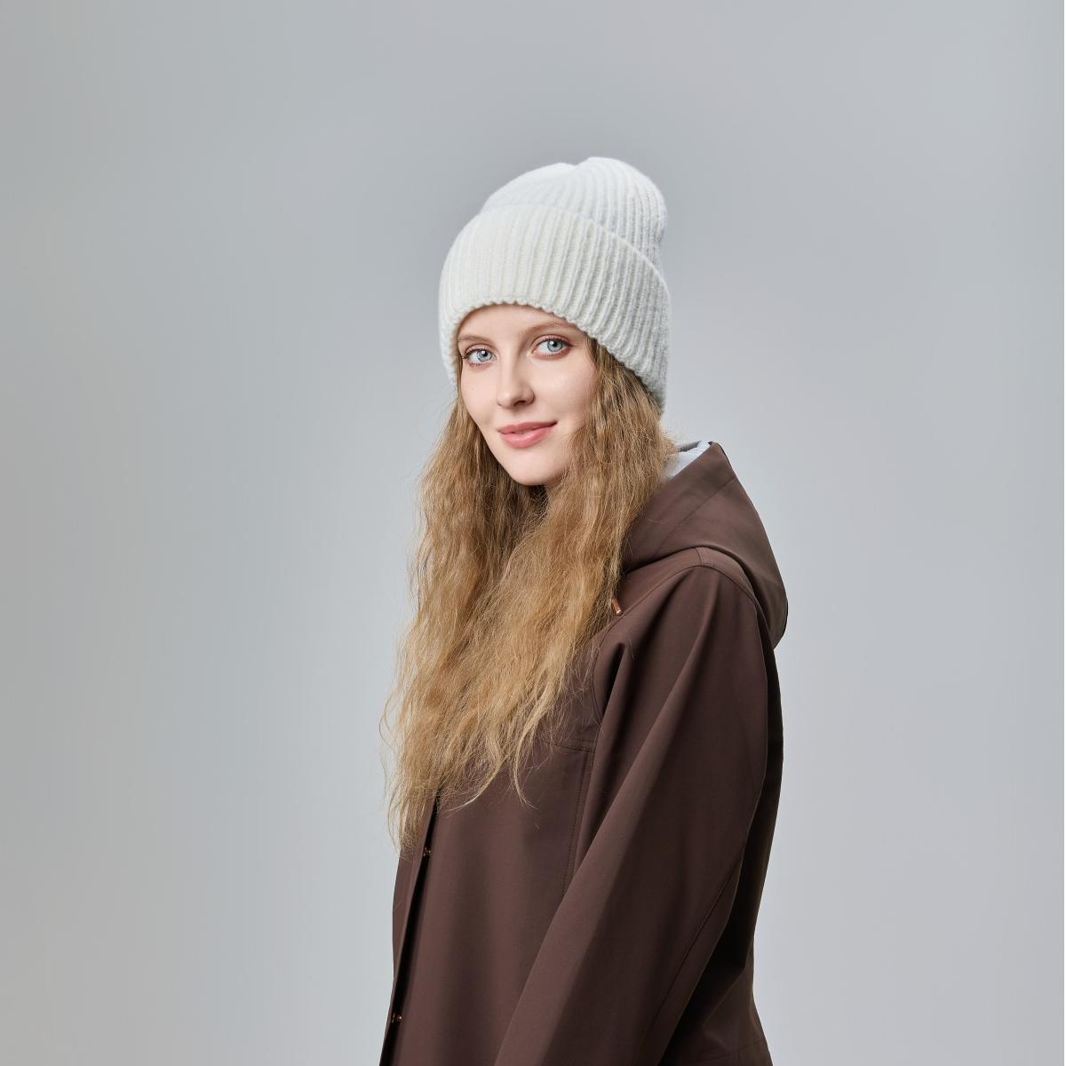 Blank High-Cuffed 100% Merino Wool Beanie Wholesale - 1338