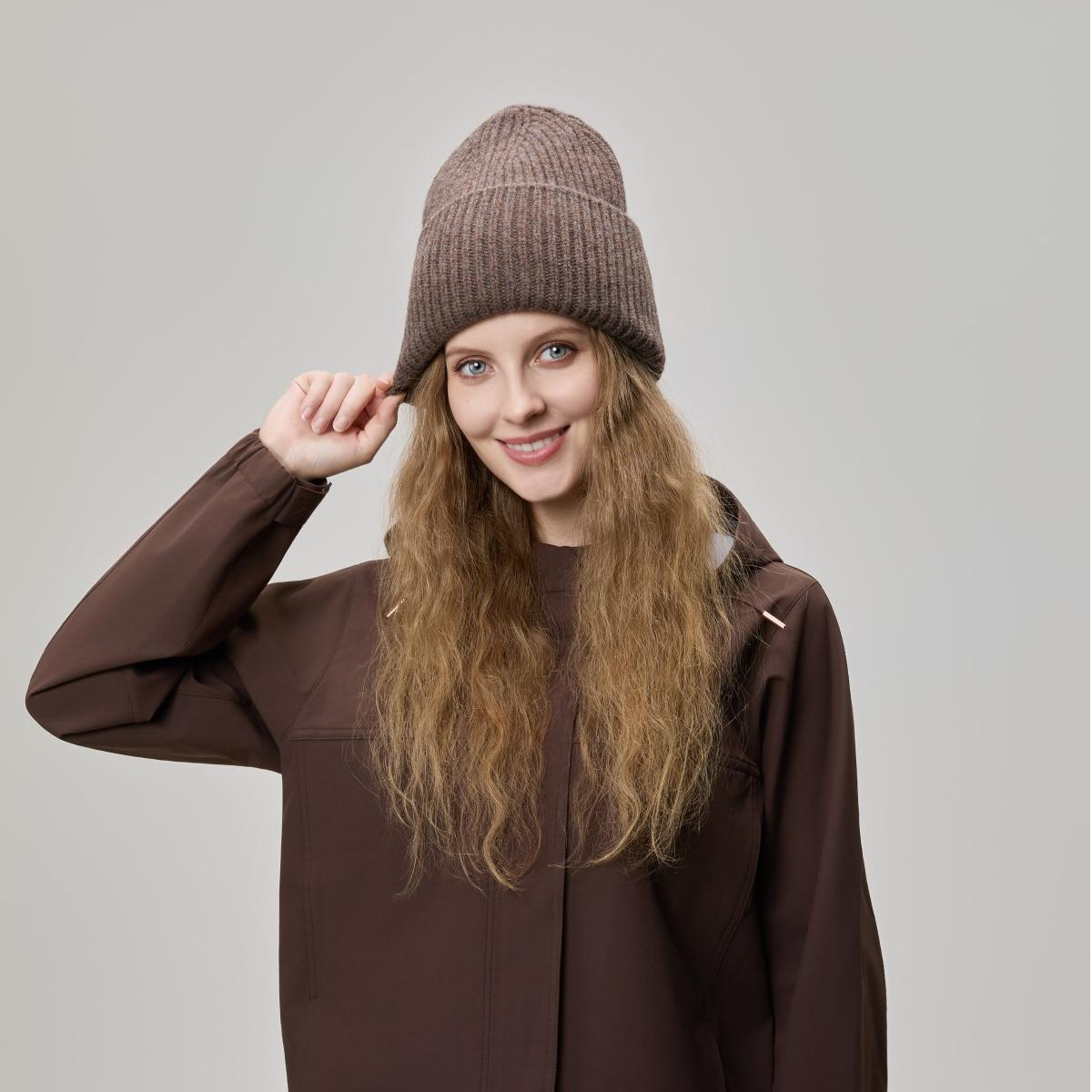 Blank High-Cuffed 100% Merino Wool Beanie Wholesale - 1338