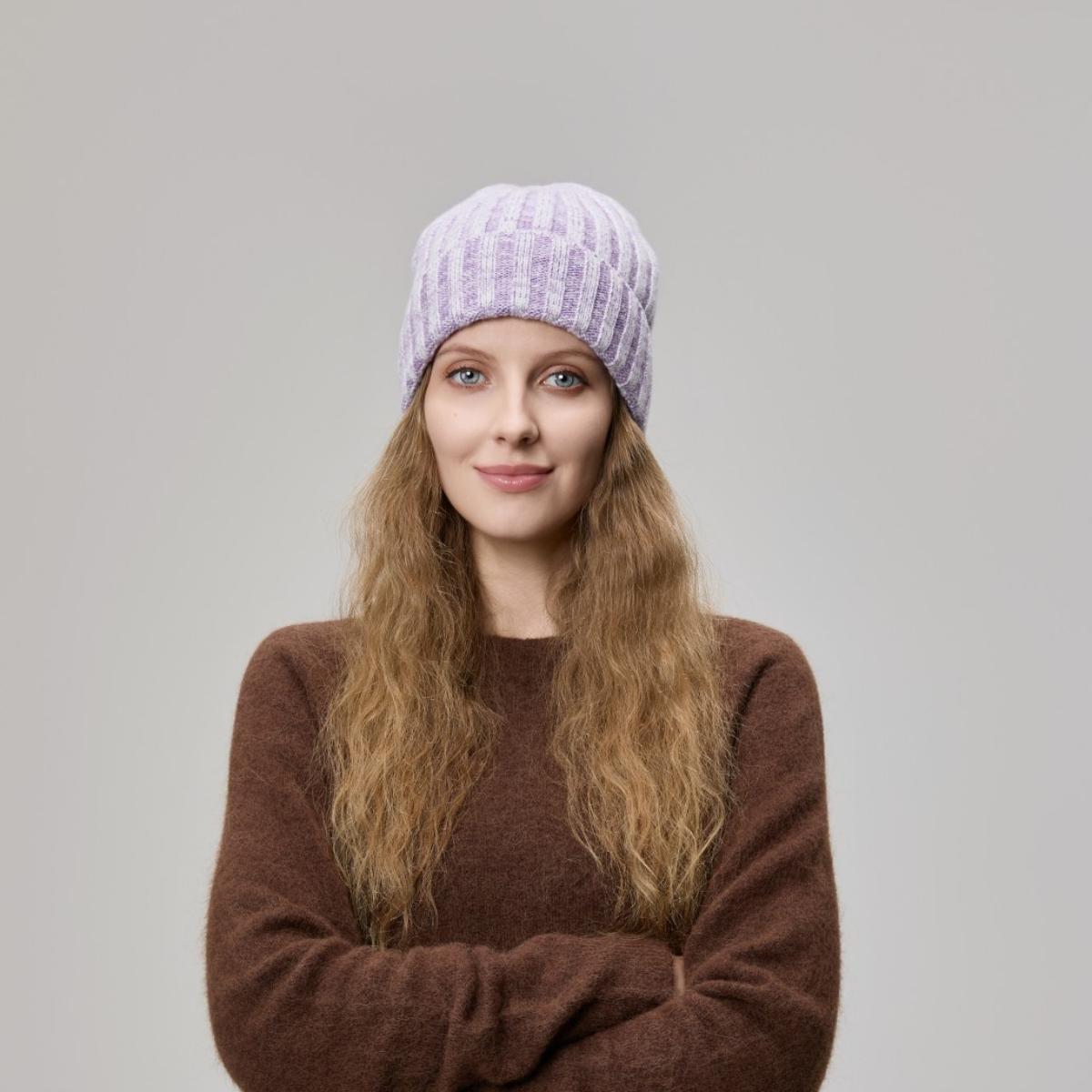 Blank Merino Wool and Cashmere Blend Beanies Wholesale - 1313
