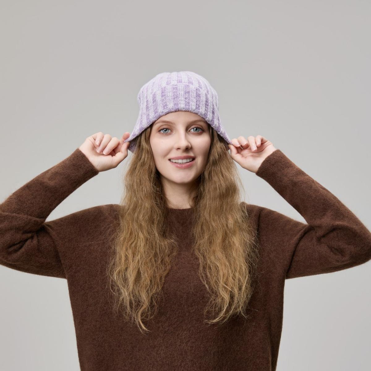 Blank Merino Wool and Cashmere Blend Beanies Wholesale - 1313